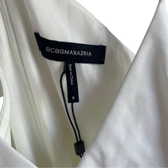 BCBG MaxAzria Eva White‎ Asymmetrical Mini Dress 6 - Picture 5 of 10